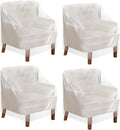 Tudomro 8 Pcs Outdoor Plastic Chair Cover Waterproof Armchair Clear Dust Proof Plastic Couch Cover for Furniture Sofa Chair Couch Recliner Furniture Storage and Moving, 37 x 30 x 30 Inch