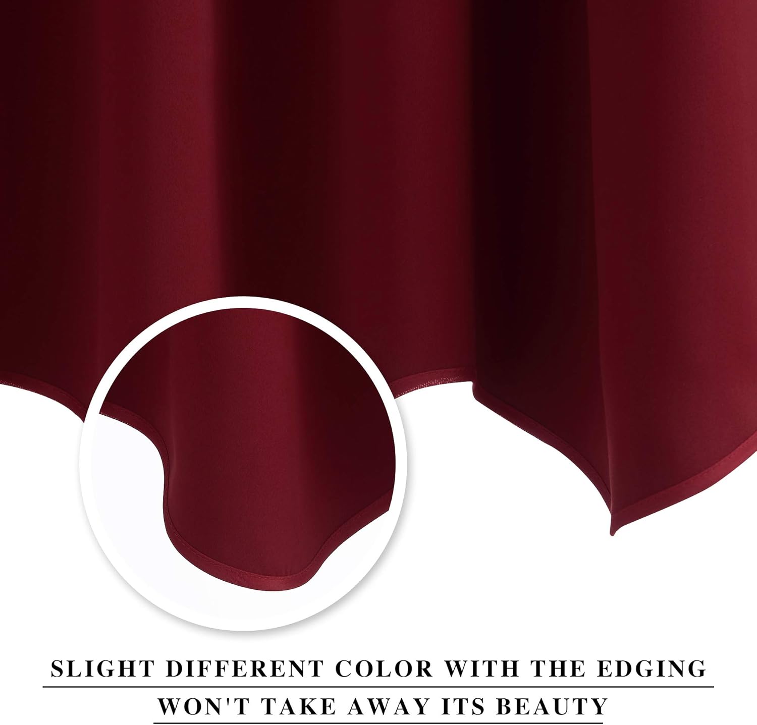 NICETOWN Burgundy Red Blackout Valances, Thermal Insulated Elegant W52 x L18 Scalloped Rod Pocket Curtains Small Window Treatment Tiers Home Decor Panels for Office/Living Room/Christmas, 2 Pairs