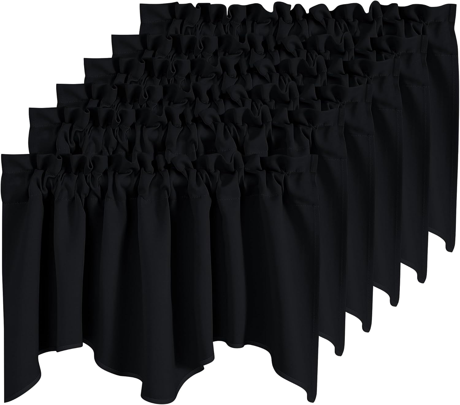 NICETOWN Burgundy Red Blackout Valances, Thermal Insulated Elegant W52 x L18 Scalloped Rod Pocket Curtains Small Window Treatment Tiers Home Decor Panels for Office/Living Room/Christmas, 2 Pairs