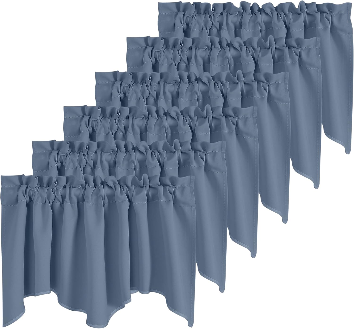 NICETOWN Burgundy Red Blackout Valances, Thermal Insulated Elegant W52 x L18 Scalloped Rod Pocket Curtains Small Window Treatment Tiers Home Decor Panels for Office/Living Room/Christmas, 2 Pairs