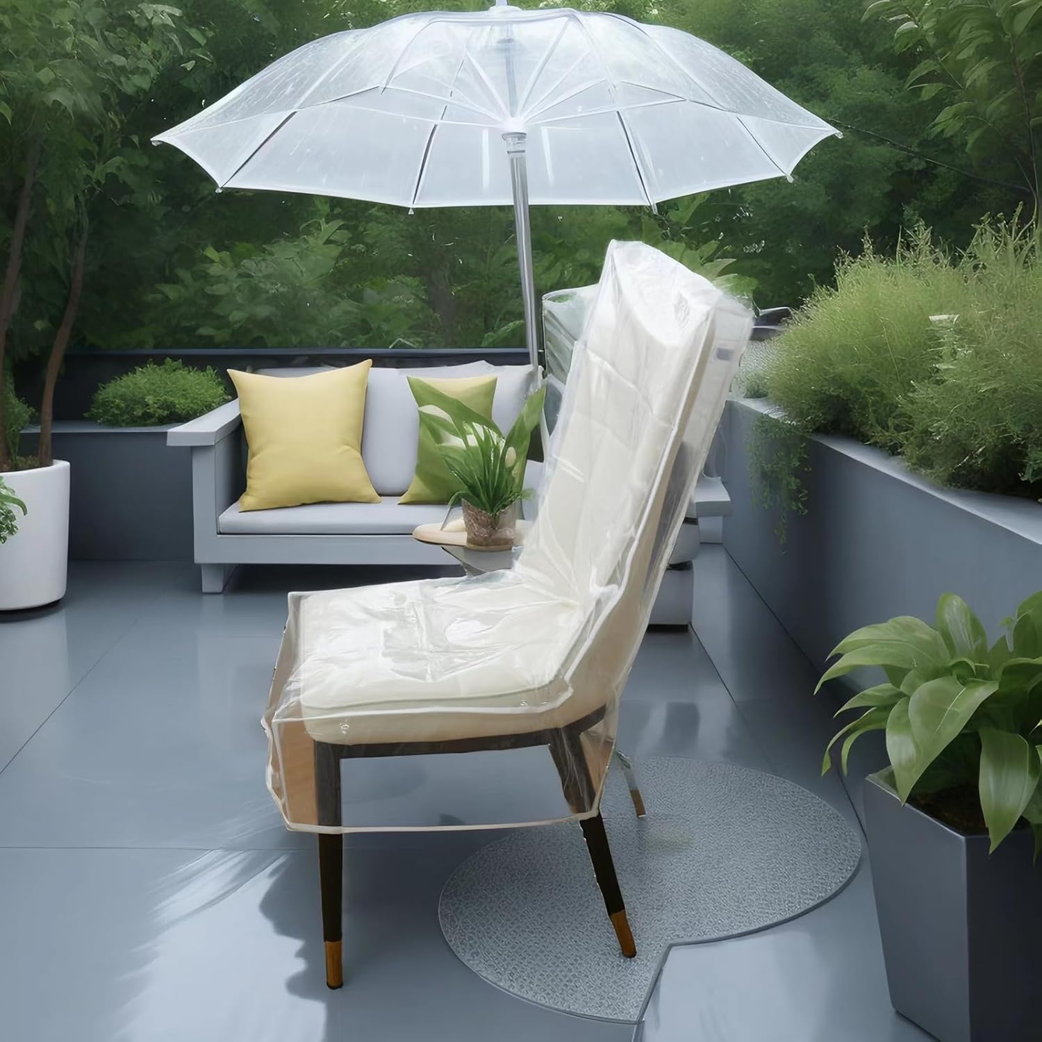 6 Pack Plastic Covers for Chairs Waterproof, Clear Dining Room Chair Covers No Dust/Spills/Pet Hair, Vinyl Kitchen Large Plastic Chair Seat Protectors for Cat Scratch/Kids' Messes