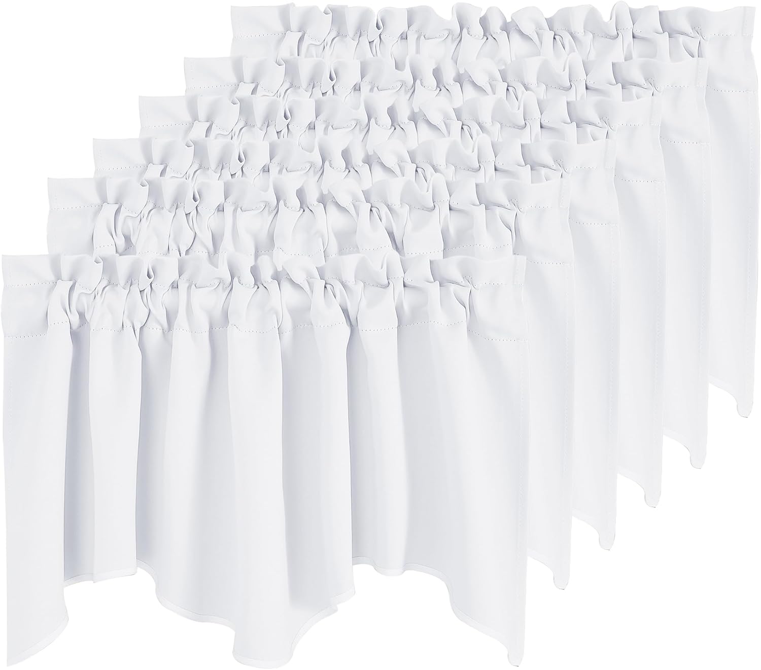 NICETOWN Burgundy Red Blackout Valances, Thermal Insulated Elegant W52 x L18 Scalloped Rod Pocket Curtains Small Window Treatment Tiers Home Decor Panels for Office/Living Room/Christmas, 2 Pairs