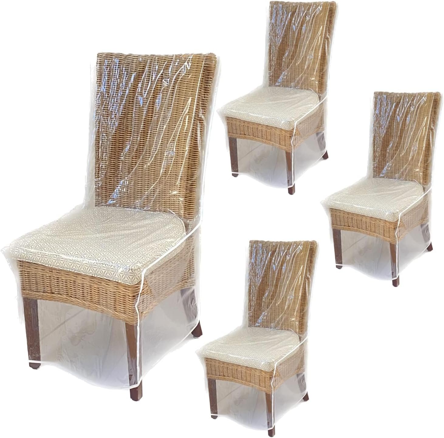 Evelots Dining Room/Kitchen Chair Cover/Protector-8 Pack- Heavy Duty Clear PVC Vinyl-No Dust/Spill/Pet Hair/Pet Claws, Easy Clean Slipcover