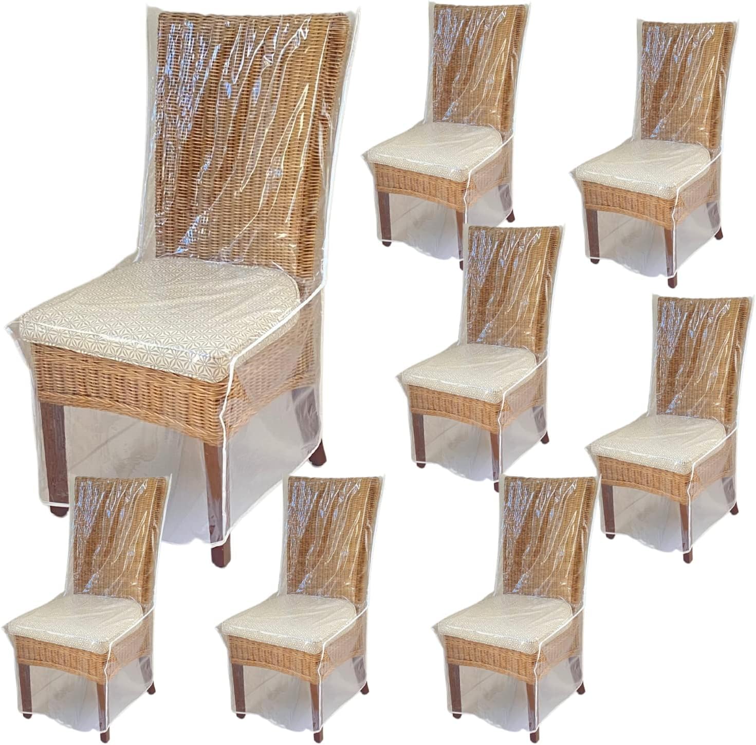 Evelots Dining Room/Kitchen Chair Cover/Protector-8 Pack- Heavy Duty Clear PVC Vinyl-No Dust/Spill/Pet Hair/Pet Claws, Easy Clean Slipcover