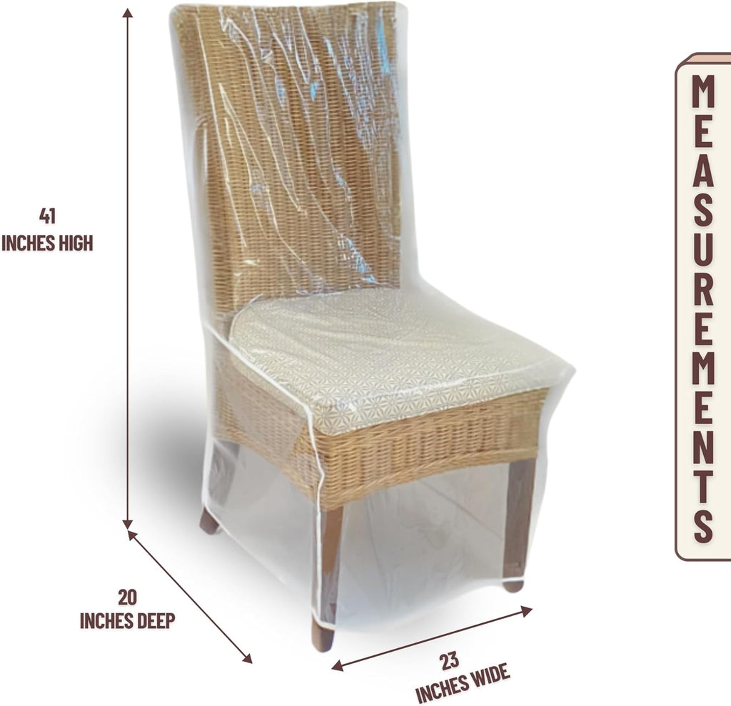 Evelots Dining Room/Kitchen Chair Cover/Protector-8 Pack- Heavy Duty Clear PVC Vinyl-No Dust/Spill/Pet Hair/Pet Claws, Easy Clean Slipcover