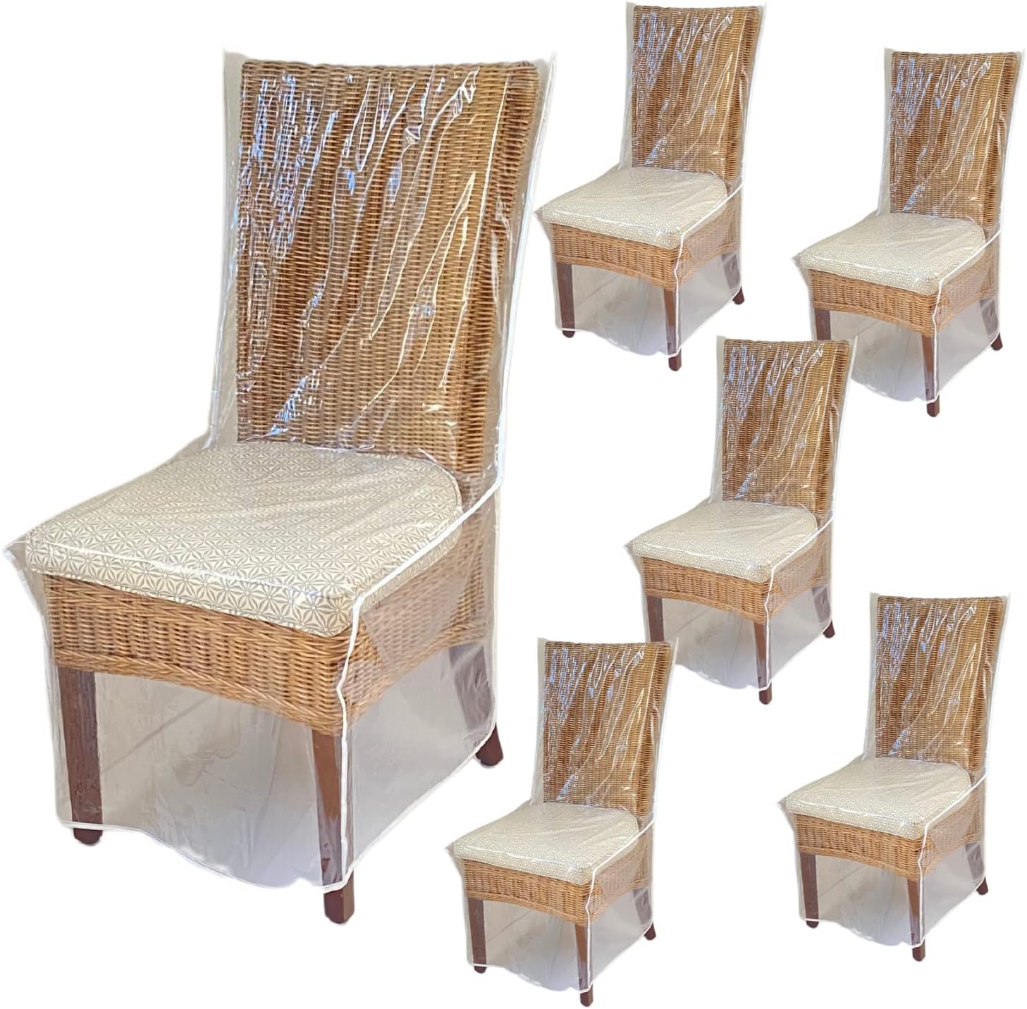 Evelots Dining Room/Kitchen Chair Cover/Protector-8 Pack- Heavy Duty Clear PVC Vinyl-No Dust/Spill/Pet Hair/Pet Claws, Easy Clean Slipcover