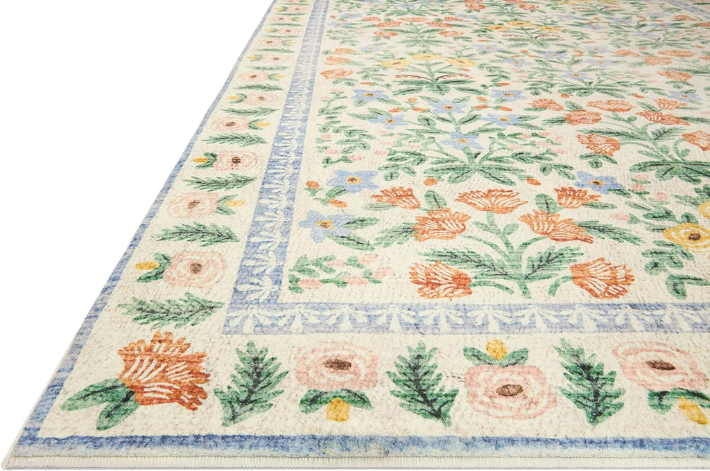 Loloi Rifle Paper Co. Eden Collection EDE-02 Mughal Garden Cream 5'-0" x 7'-6" Area Rug feat. CloudPile™