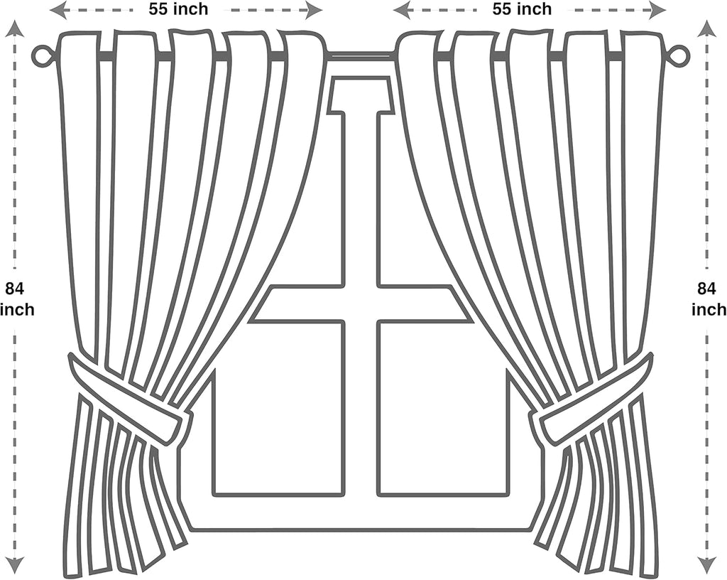 GLORY RUGS Jacquard Luxury Window 2 Panel Set Brown Curtain with Attached Valance and Backing Bedroom Living Room Dining 2 Curtains 55x84 inches Each Jana