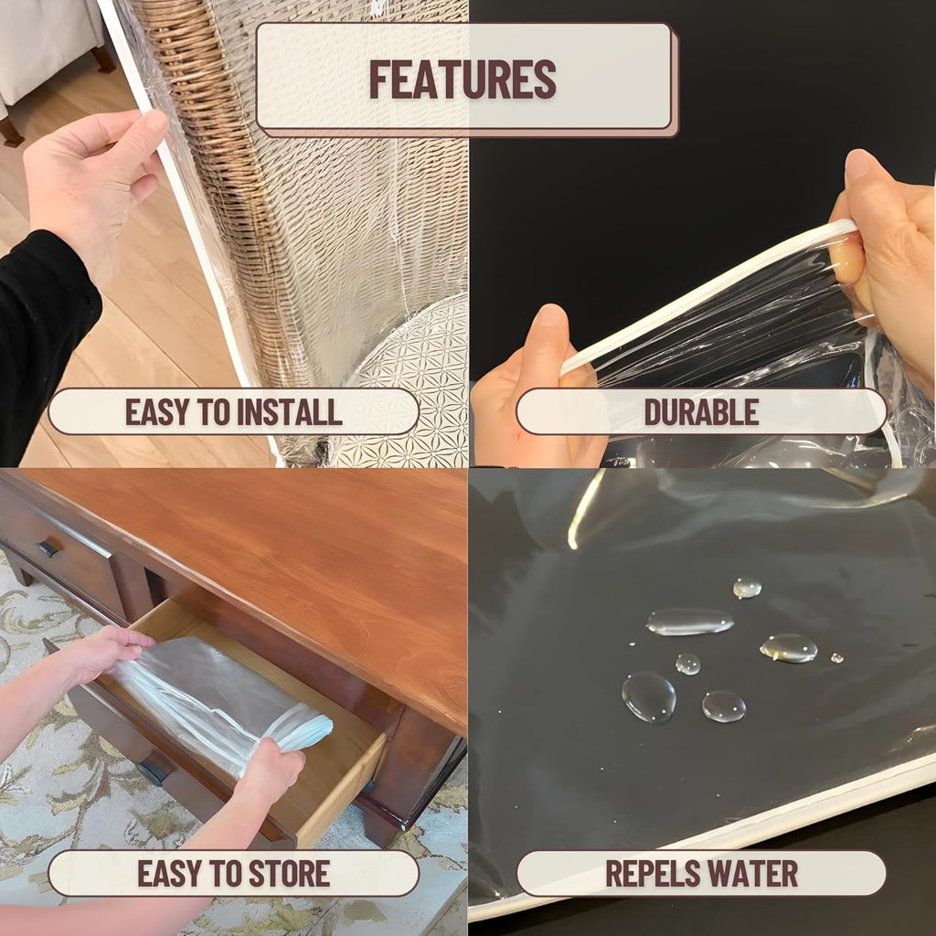 Evelots Dining Room/Kitchen Chair Cover/Protector-8 Pack- Heavy Duty Clear PVC Vinyl-No Dust/Spill/Pet Hair/Pet Claws, Easy Clean Slipcover