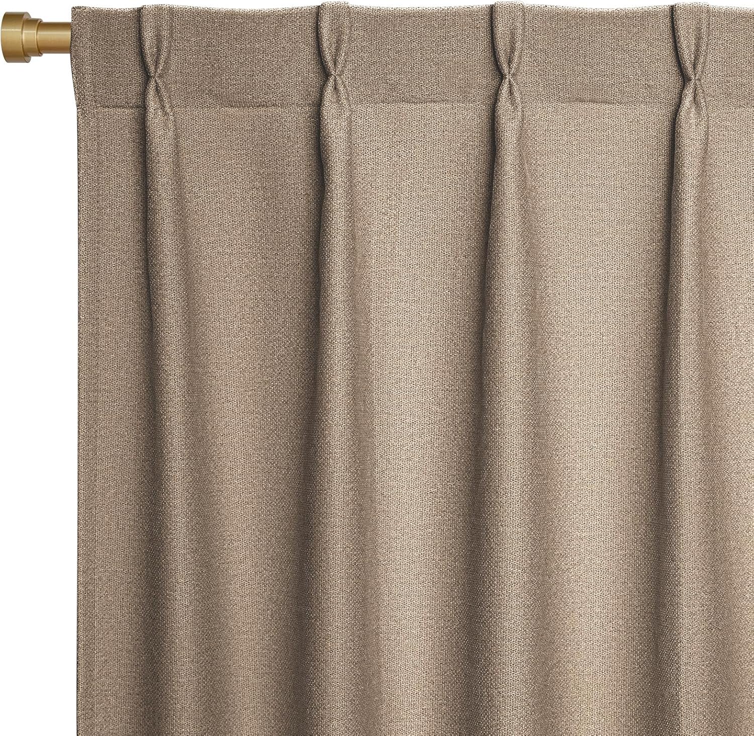 Joydeco Linen Curtains 96 inch Length 2 Panel Set, Light Filtering Curtain for Living Room Bedroom, 52 inch Wide Drapes with Rod Pocket Back Tab (96" Lx52 W, Ivory on Linen)