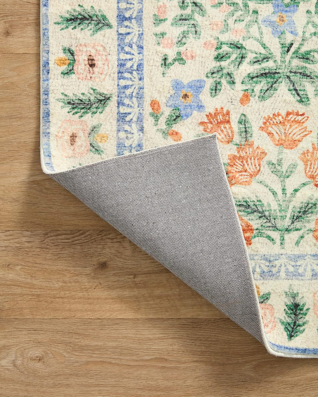 Loloi Rifle Paper Co. Eden Collection EDE-02 Mughal Garden Cream 5'-0" x 7'-6" Area Rug feat. CloudPile™